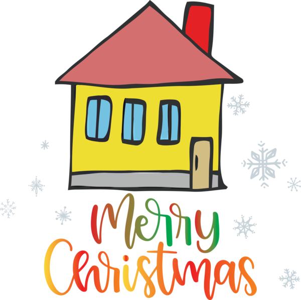 Transparent Christmas Logo Yellow House for Merry Christmas for Christmas