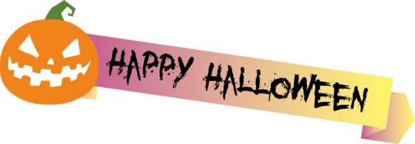 Transparent Halloween Logo Cartoon Banner for Happy Halloween for Halloween