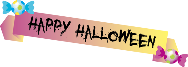 Transparent Halloween Logo Banner Font for Happy Halloween for Halloween