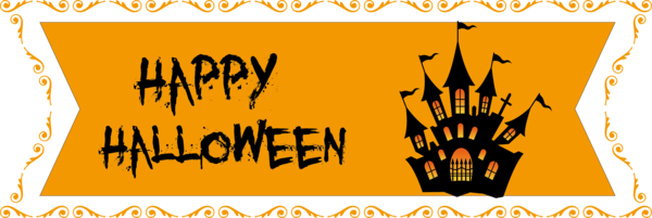Transparent Halloween Logo Design Yellow for Happy Halloween for Halloween