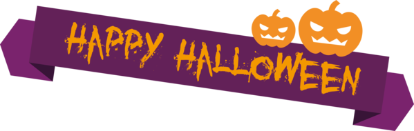 Transparent Halloween Logo Banner Violet for Happy Halloween for Halloween