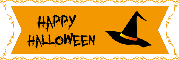 Transparent Halloween Logo Calligraphy Yellow for Happy Halloween for Halloween