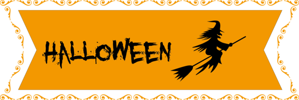 Transparent Halloween Cartoon Yellow Line for Happy Halloween for Halloween