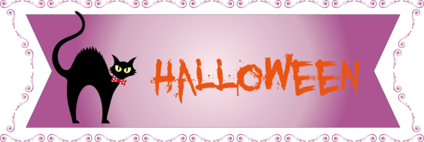 Transparent Halloween Cat Design Text for Happy Halloween for Halloween
