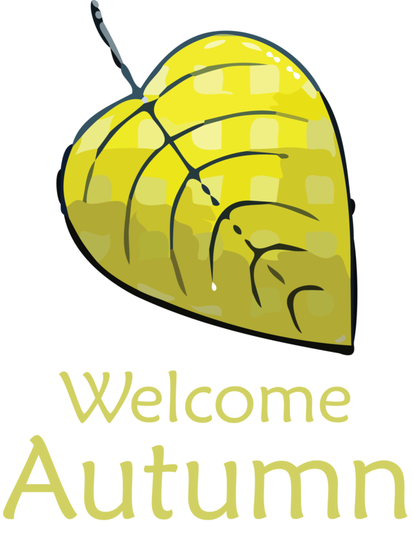 Transparent Thanksgiving Yellow Leaf Line for Hello Autumn for Thanksgiving