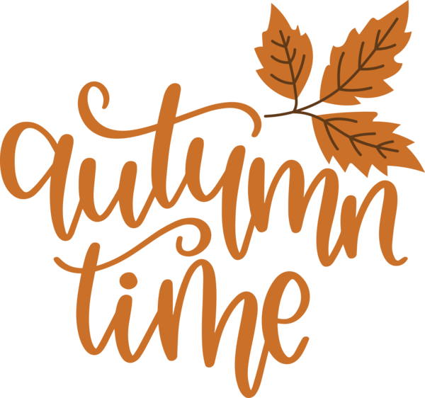Transparent Thanksgiving Leaf Calligraphy Logo for Hello Autumn for Thanksgiving