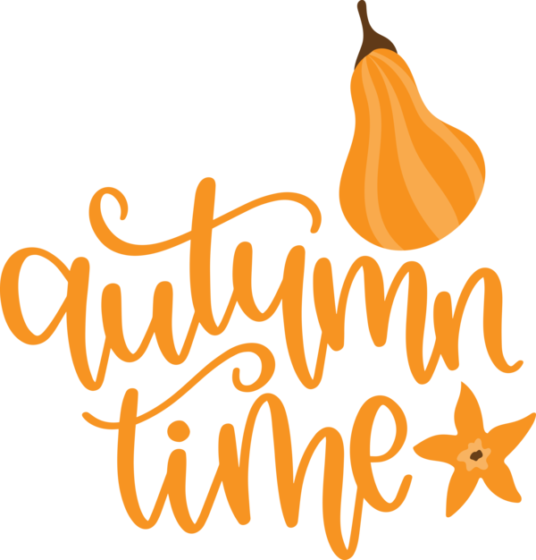 Transparent Thanksgiving Logo Calligraphy Pumpkin for Hello Autumn for Thanksgiving