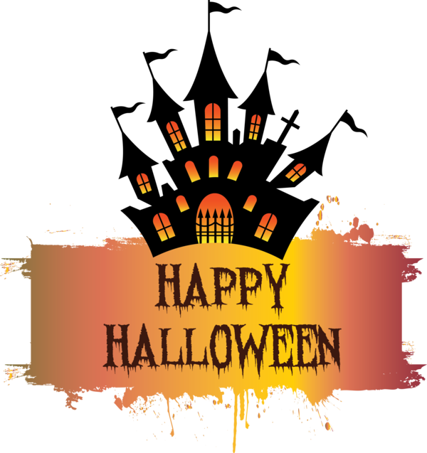 Transparent Halloween Logo Haunted house Festival for Happy Halloween for Halloween