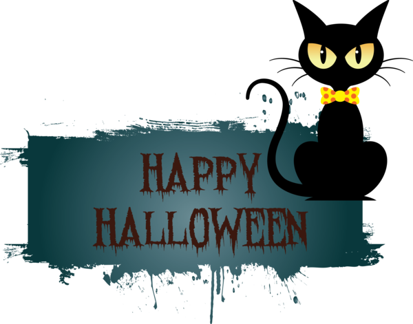 Transparent Halloween Bombay cat Black cat Logo for Happy Halloween for Halloween