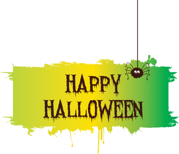 Transparent Halloween Logo Green Text for Happy Halloween for Halloween