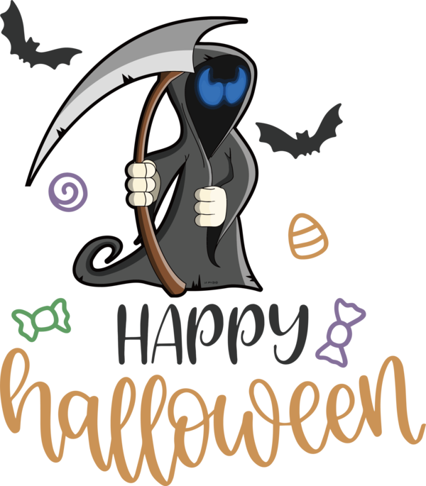 Transparent Halloween Father Time Free Cartoon for Happy Halloween for Halloween