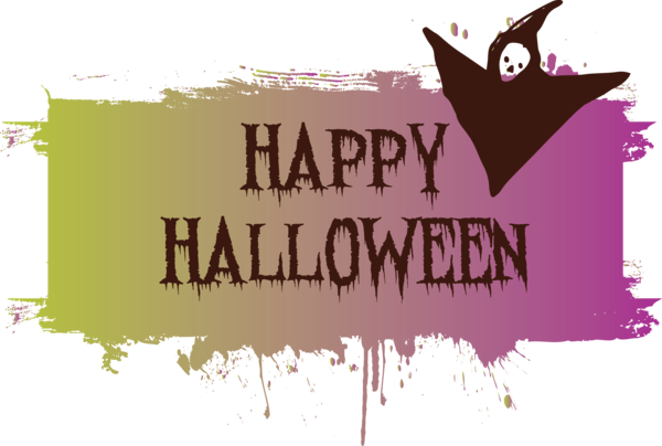Transparent Halloween Logo Font Text for Happy Halloween for Halloween