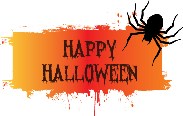 Transparent Halloween Logo Text Design for Happy Halloween for Halloween