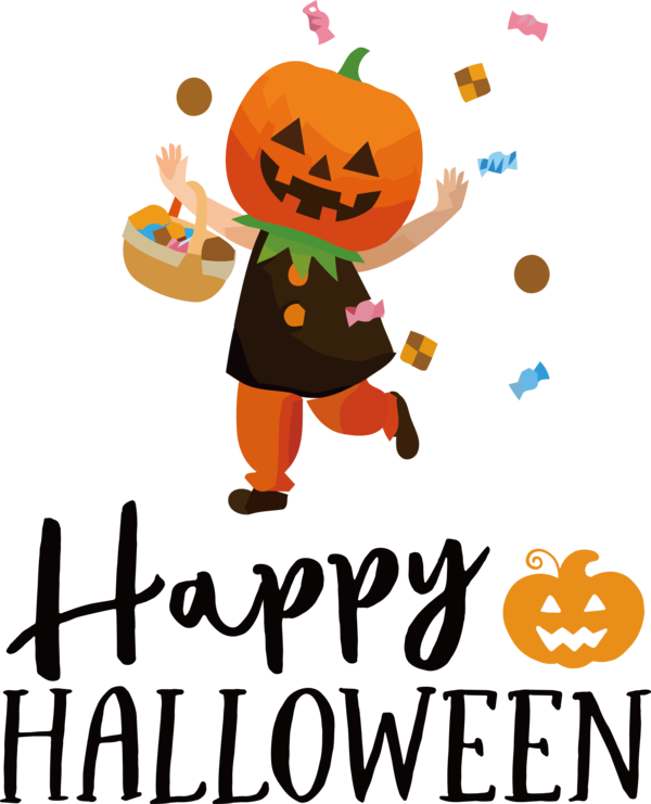 Transparent Halloween Trick-or-treating Jack-o'-lantern Greeting card for Happy Halloween for Halloween