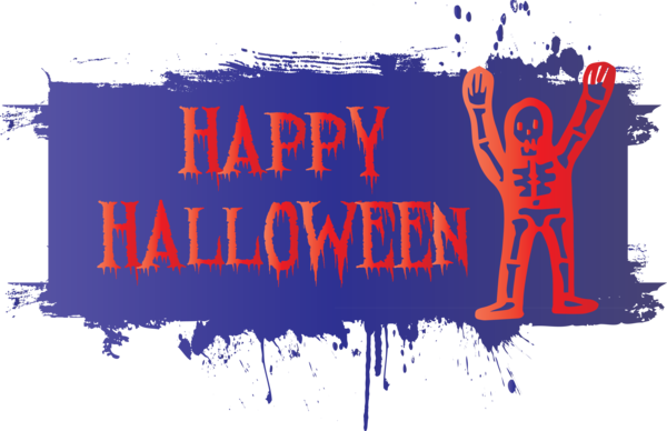 Transparent Halloween Poster Banner Text for Happy Halloween for Halloween
