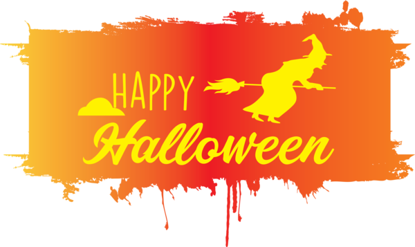 Transparent Halloween Logo Text Line for Happy Halloween for Halloween