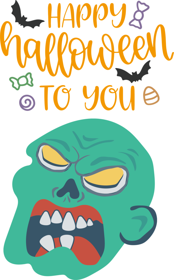 Transparent Halloween Text Green Line for Happy Halloween for Halloween