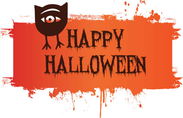Transparent Halloween Logo Text Silhouette for Happy Halloween for Halloween