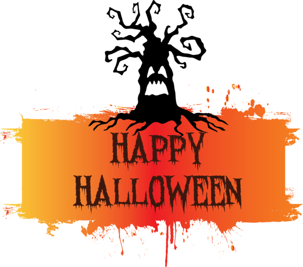 Transparent Halloween Logo Design Text for Happy Halloween for Halloween