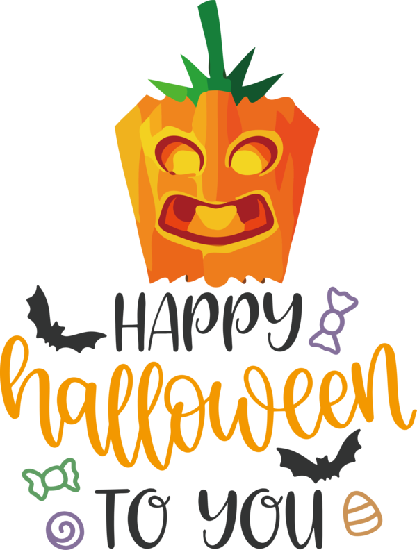 Transparent Halloween Logo Text Line for Happy Halloween for Halloween