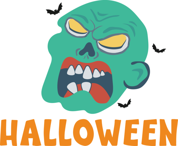Transparent Halloween Cartoon Zombie Logo for Happy Halloween for Halloween