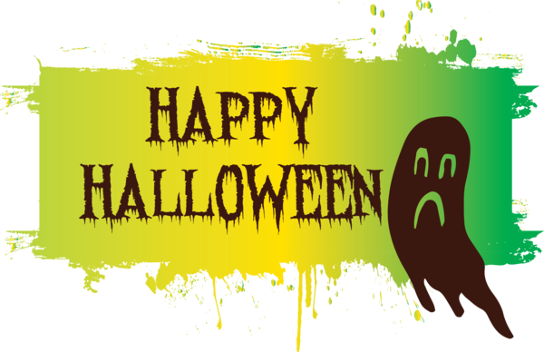 Transparent Halloween Poster Logo Text for Happy Halloween for Halloween