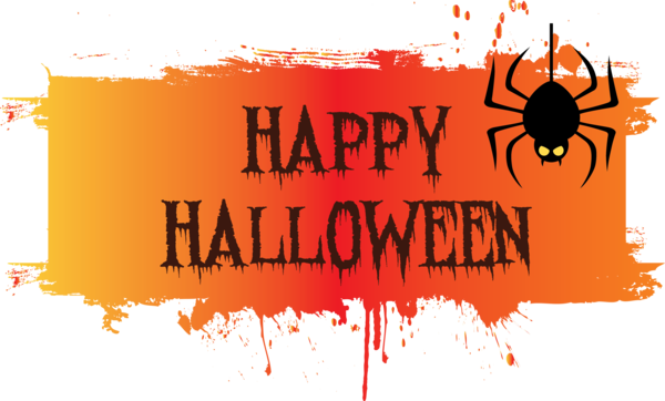 Transparent Halloween Logo Text Design for Happy Halloween for Halloween