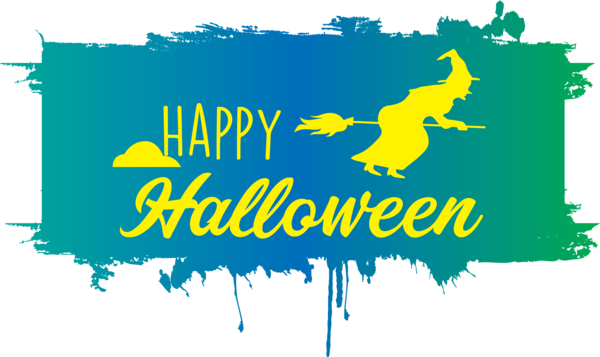 Transparent Halloween Logo Aqua M Text for Happy Halloween for Halloween