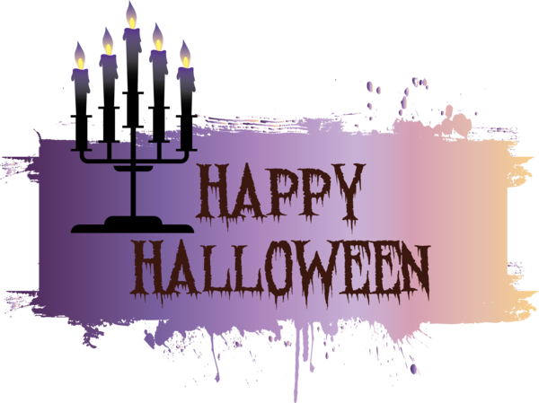Transparent Halloween Logo Font Text for Happy Halloween for Halloween