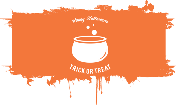 Transparent Halloween Logo Cartoon Line for Happy Halloween for Halloween