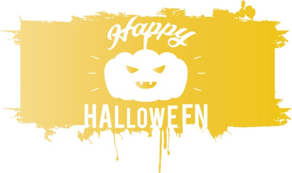 Transparent Halloween Logo Yellow Smiley for Happy Halloween for Halloween