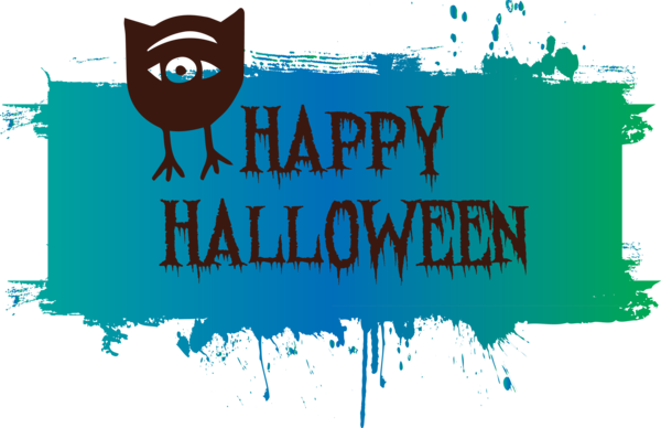 Transparent Halloween Logo Poster Text for Happy Halloween for Halloween