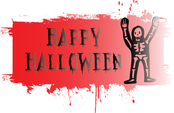 Transparent Halloween Poster Logo Font for Happy Halloween for Halloween