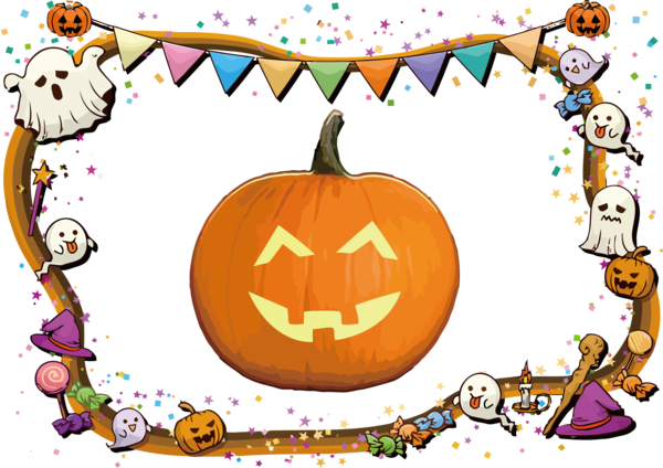 Transparent Halloween Cartoon Pumpkin Recreation for Happy Halloween for Halloween