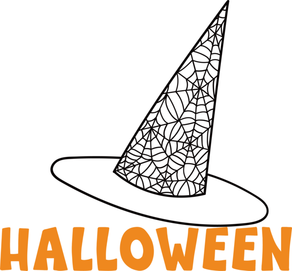 Transparent Halloween Design Line Text for Happy Halloween for Halloween