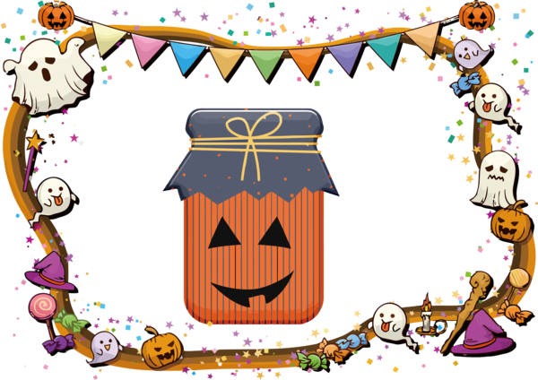 Transparent Halloween Jack-o'-lantern Design Drawing for Happy Halloween for Halloween
