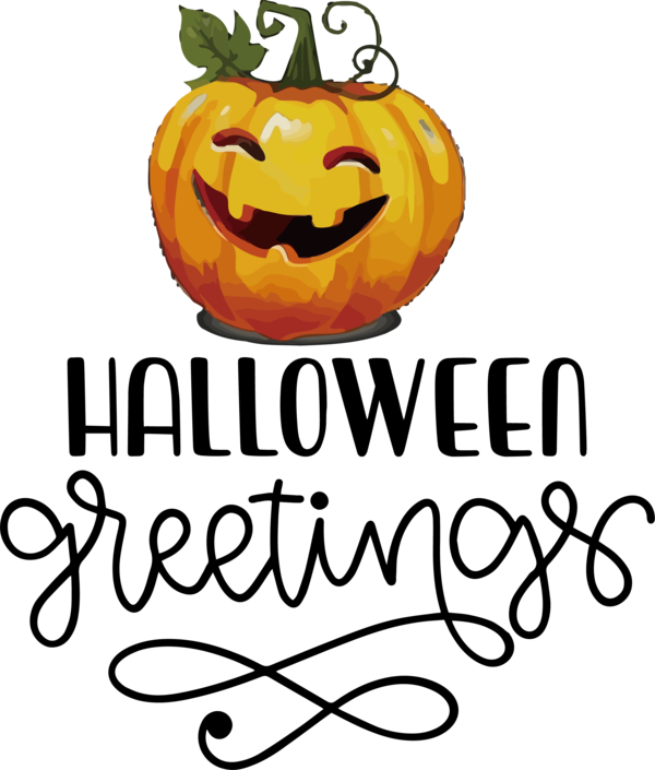 Transparent Halloween Jack-o'-lantern Smiley Text for Happy Halloween for Halloween