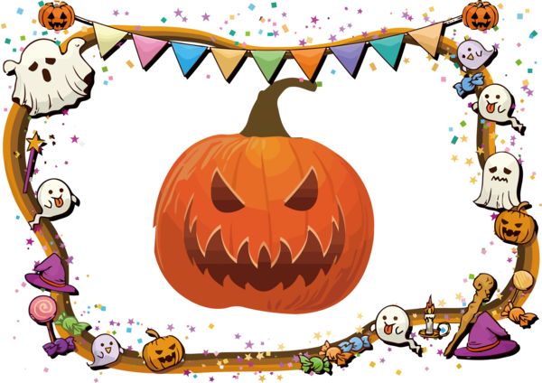 Transparent Halloween Jack-o'-lantern Cartoon Recreation for Happy Halloween for Halloween