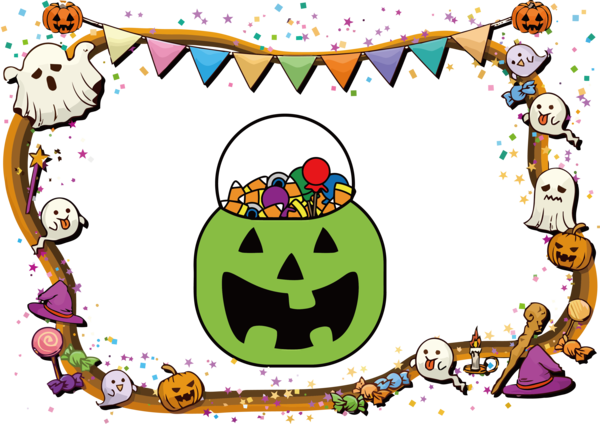 Transparent Halloween Cartoon Line Area for Happy Halloween for Halloween
