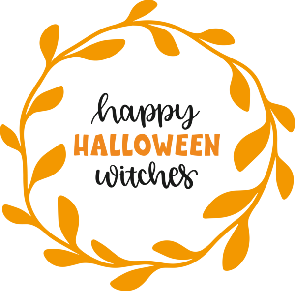 Transparent Halloween Pumpkin Text for Happy Halloween for Halloween