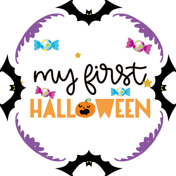 Transparent Halloween Watercolor painting Line art Logo for Happy Halloween for Halloween
