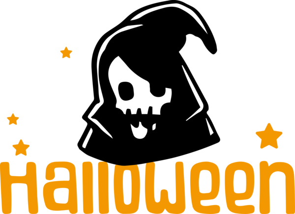 Transparent Halloween Line art Cartoon Logo for Happy Halloween for Halloween