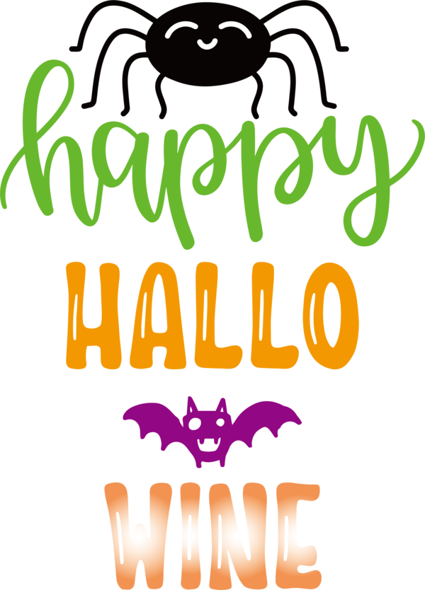 Transparent Halloween Text Poster Logo for Happy Halloween for Halloween