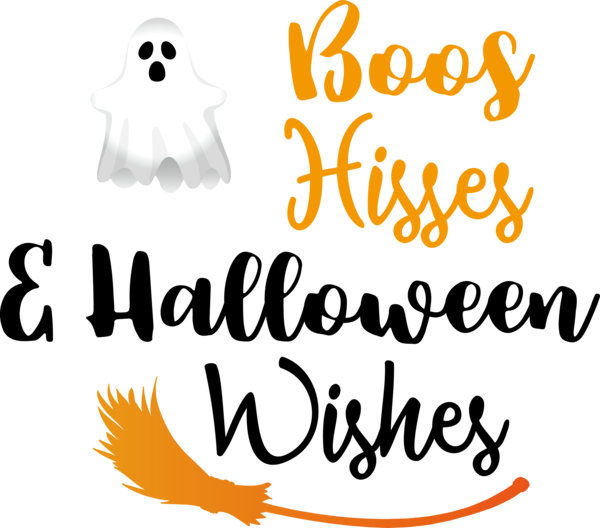Transparent Halloween Logo Yellow Text for Happy Halloween for Halloween