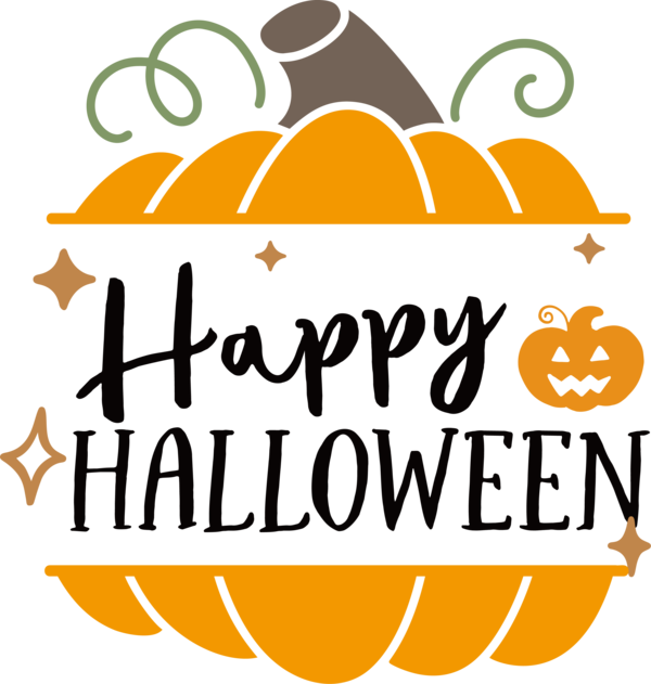 Transparent Halloween Logo Yellow Plants for Happy Halloween for Halloween
