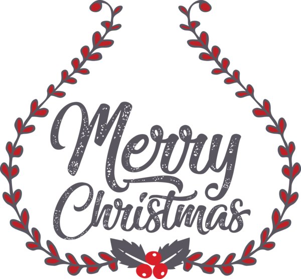 Transparent Christmas Logo Calligraphy Line for Merry Christmas for Christmas