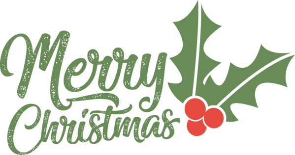 Transparent Christmas Logo Leaf Font for Merry Christmas for Christmas