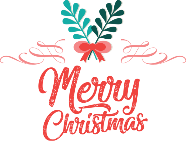 Transparent Christmas Flower Logo Text for Merry Christmas for Christmas