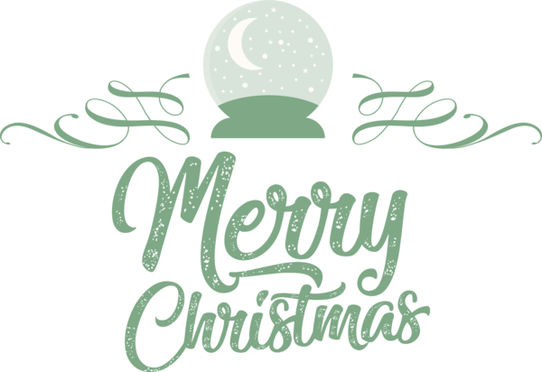 Transparent Christmas Logo Font Green for Merry Christmas for Christmas