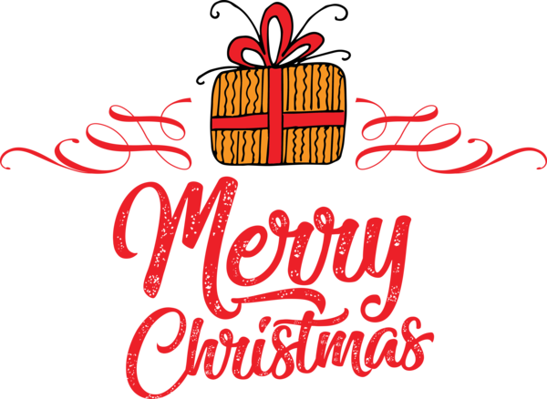 Transparent Christmas Logo Line Text for Merry Christmas for Christmas